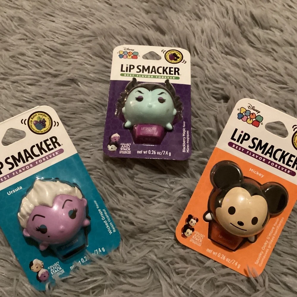 3 Disney Tsum Tsum Lip Smacker Bundle New